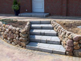 Feldsteinmauer Treppe